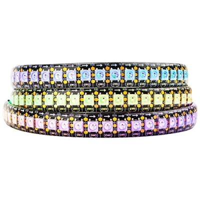 Immagine di BTF LIGHTING WS2812B IC RGB 5050SMD Oro puro Indirizzabile Singolo Colore Inseguimento Striscia LED 1M 144LED/m Flessibile Completo IP65 DC5V per il fai da te (Senza Adattatore o Controller)