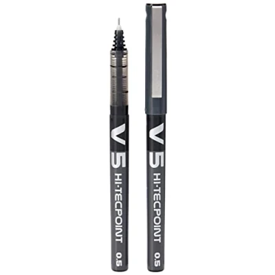 Immagine di PILOT V5 3131910541103 Penna roller a inchiostro liquido, 0,5 mm, confezione da 5, colore: nero