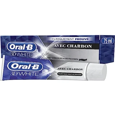 Immagine di Oral B Dentifricio 3D Bianco Carbone 75Ml, Elimina fino all&#039;87% delle macchie superficiali per denti più bianchi