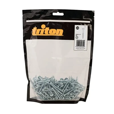 Immagine di Triton 447177 Viti a foro tascabile zincate con testa disco e filettatura grossa, 8 x 1 1/2&quot;, confezione da 250 pezzi, colore: Argento