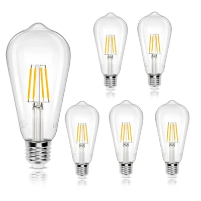 Immagine di Aigostar Lampadina Led E27 Da 4W (Equivalente a 41W),Lampadina Filamento Bianco Caldo 2700K, 480 Lumens,Lampadina Stile Vintage Edison,Non Dimmerabile, Confezione 5 Unità