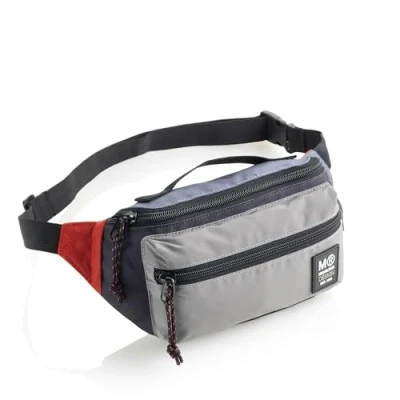 Immagine di Miquelrius Marsupio a due scomparti, chiusure Cerniere in plastica resistente, maniglie metallo, nastro regolabile, chiusura scatto, 220 x 110 30 mm, Rider Blue, multicolore,