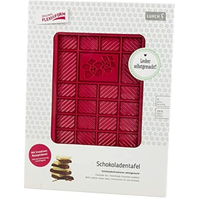 Immagine di Lurch Germany FlexiForm Stampo in Silicone per Barrette di Cioccolato, 11,9 x 20,3 cm, Colore: Rosso Rubino