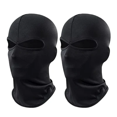 Immagine di MIVAIUN 2 Pezzi Maschera di Passamontagna, Passamontagna con Fori, Balaclavas per Uomo Donna, Protettore UV, Leggero, Confortevole e Traspirante, Sottile Tessuto Elastico, Sci Moto (Nero)