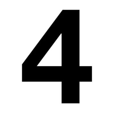 Immagine di Adesivo con numero 4 di colore nero, altezza 10 cm, casa autoadesivo, da incollare, per esterni, cassetta delle lettere, porta I resistente alle intemperie, kfz_673_4