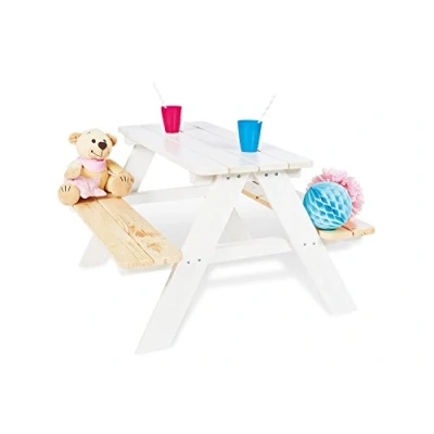 Immagine di Pinolino Ensemble Tables pour Tout Petits Set di sedie per Bambini Nicki für 4&quot;, Colore: Bianco, Weiß, 90x79x50 cm (1er Pack)