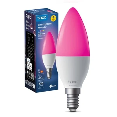 Immagine di Tapo L430C Lampadina Alexa E14 Multicolore e Dimmerabile a Doppio Strato, 2500 6500K, Sync to Music,Illuminazione Automatica del Bioritmo, Programazione &amp; Timer,Compatibile con Google
