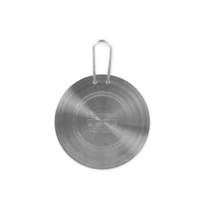 Immagine di Inoxpran Piastra Universale per Induzione in Acciaio Inossidabile, 16x16x0,5 cm, Dotata di Manico Maneggiarla con Cura, Adatta a Tutte le Pentole e Padelle, Pratica Comoda da Usare