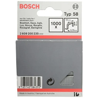 Immagine di Graffe a filo fine tipo 58 13 x 0,75 8 mm 1000 pz. Bosch Accessories 2609200235 Dimensioni (L L)
