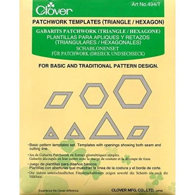 Immagine di Clover Set di 7 Modelli per Patchwork, Triangoli ed Esagoni