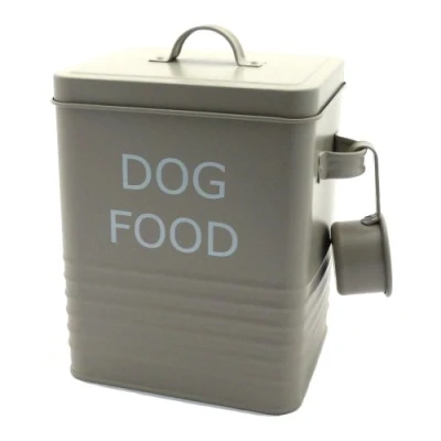 Immagine di Contenitore porta crocchette per cani, in smalto opaco, stile retrò vintage