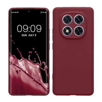 Immagine di kwmobile Custodia Compatibile con Xiaomi Redmi Note 14 Pro 5G / Poco X7 Cover Back Case per Smartphone in Silicone TPU Protezione Gommata viola bordeaux