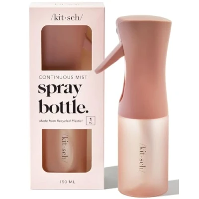 Immagine di Kitsch Flacone Spray Continuo Per Capelli, Con Nebulizzatore Ultra Fine Piante Essenziali E Pulizia, Piccole Bottiglie Da Barbiere, In Plastica Riciclata (Terracotta)