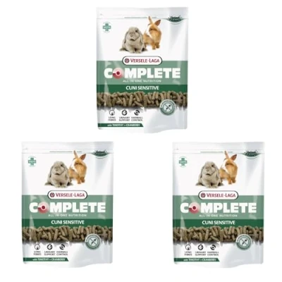 Immagine di Versele Laga Complete Cuni Sensitive Confezione da 4 x 500 g Mangime completo per conigli Supporta i boli di pelo Pellet tutto in uno Sviluppato veterinari