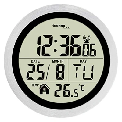 Immagine di Techno Line WT3005 radiocontrollato Orologio 14.7 cm x 7.9 Argento protetto dagli spruzzi dacqua