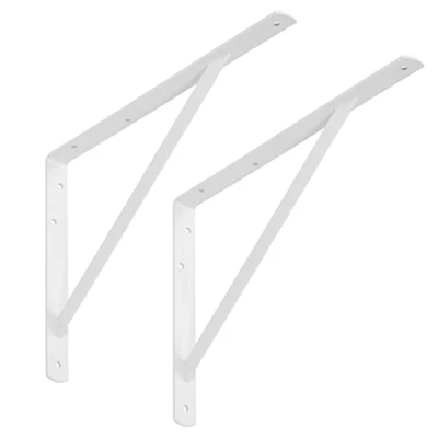 Immagine di SOTECH Set di 2 mensole (400 x 275 30 mm, bianco, verniciato a polvere) Supporto per appendiabiti con puntone trasversale stabilizzazione