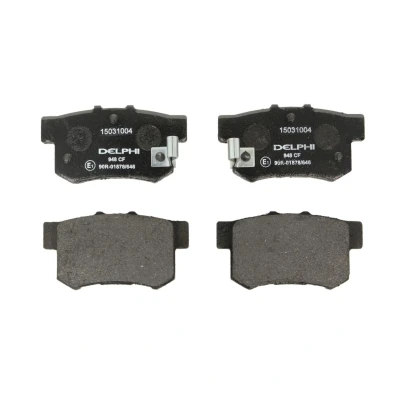 Immagine di DELPHI LP948 Kit pastiglie freno con segnalatore acustico usura senza lamierino anticigolío accessori HONDA: CIVIC 6 Hatchback, Integra II Coupe