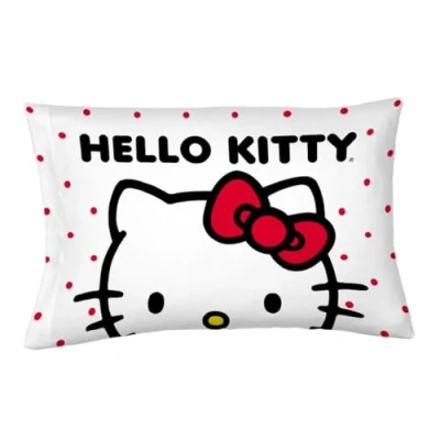 Immagine di Hello Kitty Beauty, federa standard in raso setoso, 50 x 76 cm, per capelli e pelle, prodotto con licenza ufficiale, Franco