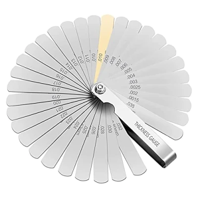 Immagine di XTVTX Spessimetro 32 Lame inox, Metrico e Imperiale Spessimetri Professionale, 0.04 0.88mm,Gap Strumento di Misura.