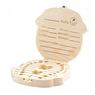 Immagine di InnovaGoods Cofanetto Ricordi Nascita Neonato, Contenitore per Denti da Latte, Cordone Ombelicale e Lanugo, Design Moderno, Legno, Classico