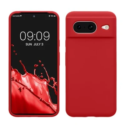 Immagine di kwmobile Cover per Google Pixel 8 Custodia Back Case Smartphone in Silicone TPU Protezione Gommata rosso classico