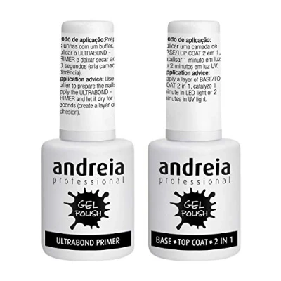 Immagine di Andreia Professional Gel Polish Ultrabond Primer + Base e Top Coat 2 in 1 (la confezione contiene uno di ciascuno)