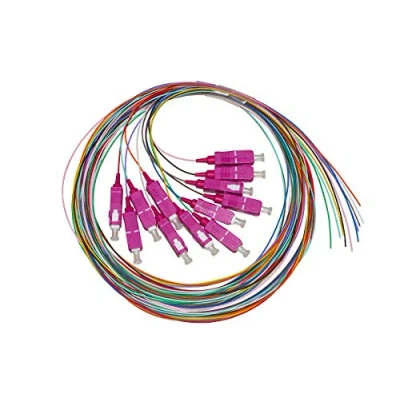 Immagine di LINK LKSC12PT4 Set 12 Cavi Pigtail Fibra Ottica Colorati CONNETTORI SC OM4 SIMPLEX 2 MT