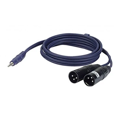 Immagine di Dap Audio Cavo Adattatore da Mini Jack Stereo a Doppio Cannon Xlr Maschio 3p 1,5 mt FL46150