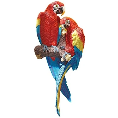 Immagine di Design Toscano QL11295 Scultura Murale Ara Scarlatta Tropicale, Multicolore