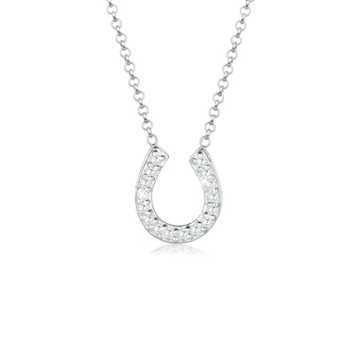 Immagine di Elli Collana Donne Ciondolo Ferro di Cavallo Talismano Fortuna con Cristalli Zirconia in Argento Sterlino 925