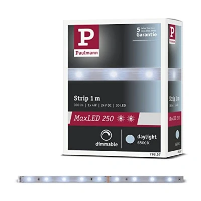 Immagine di Paulmann MaxLED Stripe Daylight 79857 Striscia LED con spina 1 m Bianco luce del giorno pz.