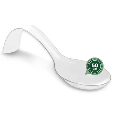 Immagine di MAXI PRODUCTS Cucchiaio Catering Arco Colore Trasparente 12,8 x 4 cm Plastica Riciclabile Speciale Catering, Eventi, Coperchi, Degustazione, Food Trucks