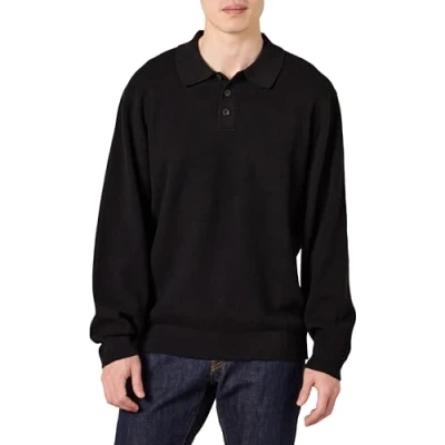 Immagine di Amazon Essentials Maglione Polo Comodo Uomo, Nero, XS