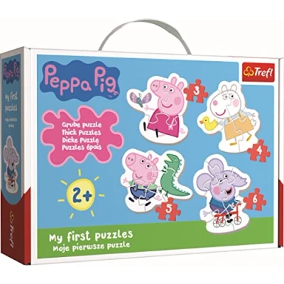 Immagine di Trefl Puzzle 3 a 6 Pezzi, 4 Set, L&#039;adorabile Peppa Pig, per Bambini dai 2 Anni, Colore