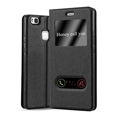 Immagine di Cadorabo Custodia Libro per Huawei P9 Lite in Nero COMETA con Funzione Stand e Chiusura Magnetica Portafoglio Cover Case Wallet Book Etui Protezione