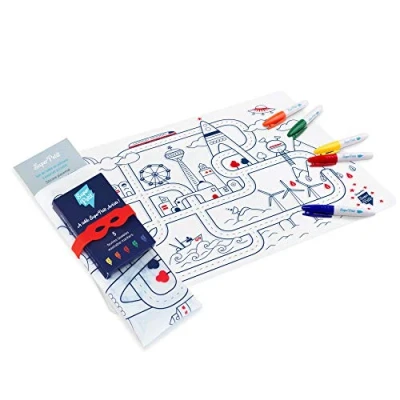 Immagine di SUPER PETIT Set da tavolo colorare Circuito 5 feltri e bracciale forniti Facile pulire riutilizzabile antibatterico 3 anni