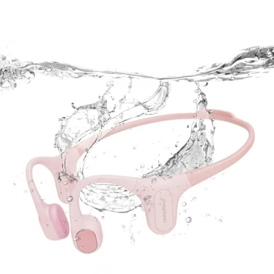 Immagine di Mojawa Run Plus Cuffie a Conduzione Ossea, Impermeabili IP68, Auricolari Open Ear Wireless Bluetooth con Microfono e MP3 32GB per Corsa, Nuoto, Ciclismo, Allenamento, Rosa