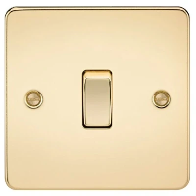 Immagine di Knightsbridge FPAV1200PB Piastra piatta 10A 1G interruttore intermedio in ottone lucido