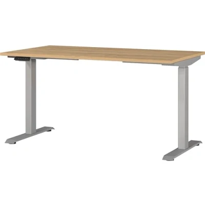 Immagine di Germania Scrivania 7905 638, a Rovere di Grandson repro/Argento, tel. regolabile in altezza, 140 x 120 80 cm (LxAxP)