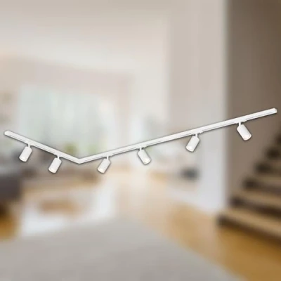 Immagine di Briloner RAIL Sistema a binario 230 V, bianco, 6 faretti 2,25 m connettore angolare