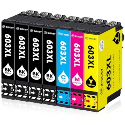Immagine di BYBEIBY Compatibile con Epson 603 603XL Cartucce Multipack per Expression Home XP2100 XP2105 XP2150 XP2155 XP3100 XP3105 XP3150 XP4100 XP4105 XP4155 Workforce WF2810 WF2830 WF2835 WF2840 WF2850