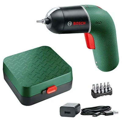Immagine di Bosch Avvitatore elettrico IXO, 6ª generazione, verde, CONTROLLO VELOCITÀ variabile, ricaricabile con cavo micro USB, custodia