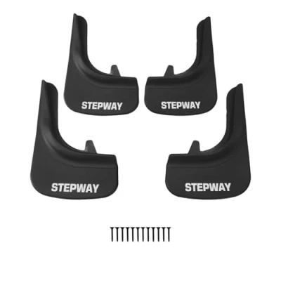Immagine di accessorypart Compatibile con Dacia Sandero Stepway 2012 2024 Parafanghi Anteriori e Posteriori Set del Veicolo 4 Pezzi Nero
