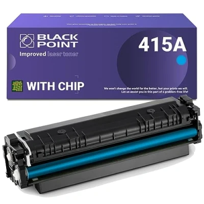 Immagine di Black Point Cartuccia Toner per HP W2031A W2031X Ciano (HP 415A 415X) con Chip Color Laserjet Pro MFP M479fdw M454dn M454dw M479dw M479fdn M479fnw