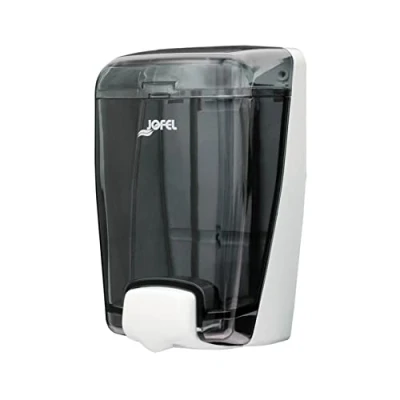 Immagine di Jofel Distributore di sapone a parete, ricaricabile con 1 l liquido, per bagno, Corpo in ABS ad alta resistenza, Blu AC82000, Fumé SAN