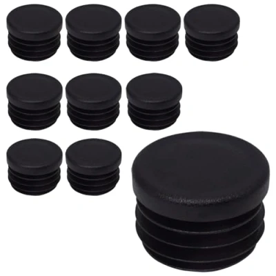 Immagine di SKIR&#039;CO Inserti per tubi rotondi da 30 mm, tappi pali di recinzione, in plastica nera, tubi, colore nero RAL 9005, 10 pezzi