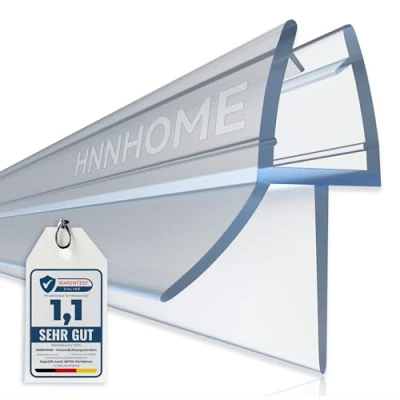 Immagine di HNNHOME Striscia di guarnizione in gomma per doccia e vasca da bagno, 100 cm, porte vetro curvate dritte 6 8 mm, fino a 20 mm distanza (dritta x 1)