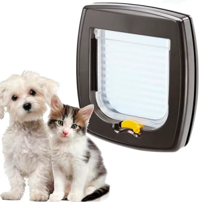 Immagine di Ferplast Swing 1 Gattaiola Universale Cani e Gatti 2 modalità Chiusura Selezionabili Anti Oscillazione Magnetico Porta Trasparente Satinata Marrone