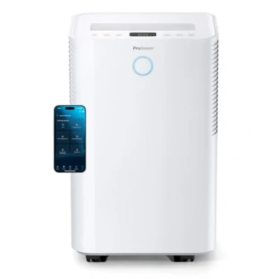 Immagine di Pro Breeze Deumidificatore Compressor Intelligente 20L/G con Serbatoio dell&#039;Acqua 4L e WiFi, Asciugatura dei Vestiti sensore di umidità Timer 24H, modalità Notturna per umidità, Muffa condensa