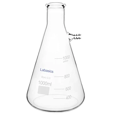 Immagine di Labasics Boccetta Filtro di Vetro Laboratorio, Pallone Filtrante in Borosilicato, Collo a Bullone con Tubolare, 1000 ml